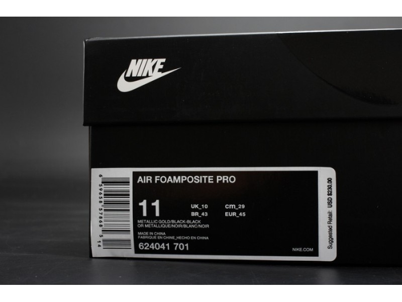 Air Foamposite Pro “Metallic Gold” Black mens 624041-701
