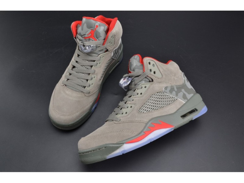 Bape x Air Jordan 5 Trophy Room“Camo” university red mens 136027-051 