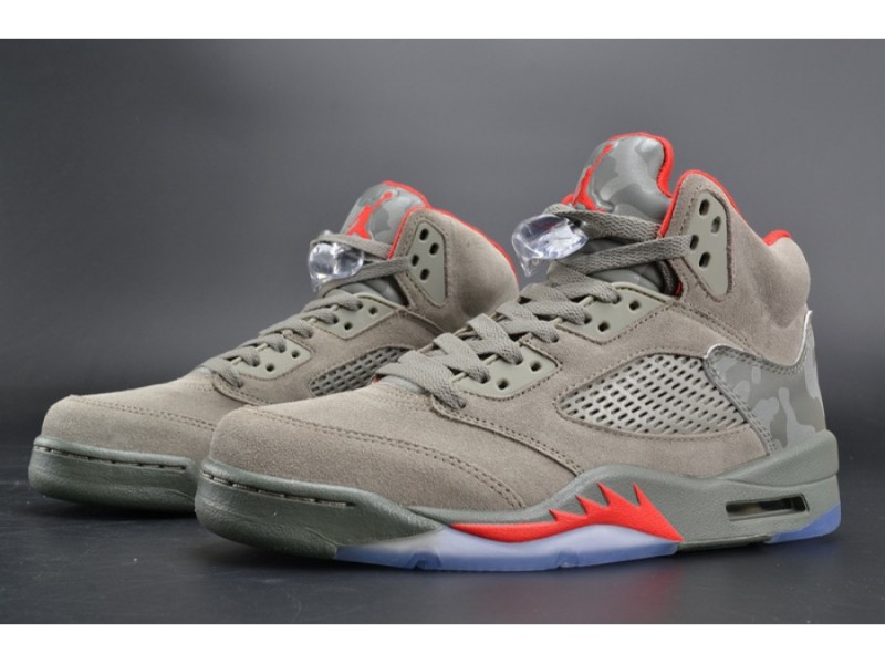 Bape x Air Jordan 5 Trophy Room“Camo” university red mens 136027-051 