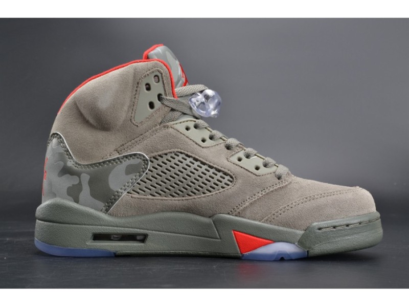 Bape x Air Jordan 5 Trophy Room“Camo” university red mens 136027-051 