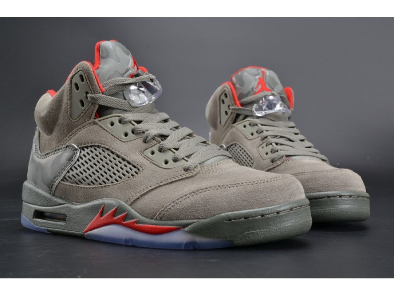 Bape x Air Jordan 5 Trophy Room“Camo” university red mens 136027-051 