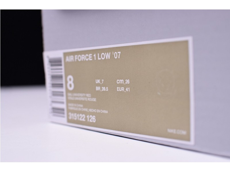 Nike Air Force 1 '07 White Sport Red  New Shoes 315122-126