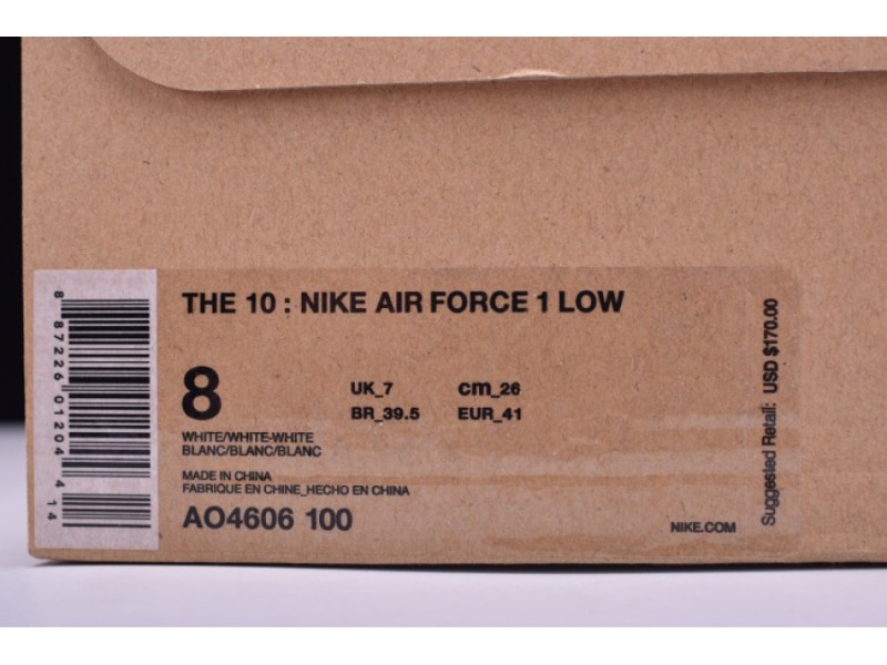 NIKE AIR FORCE 1 LOW OFW All White AO4606-100