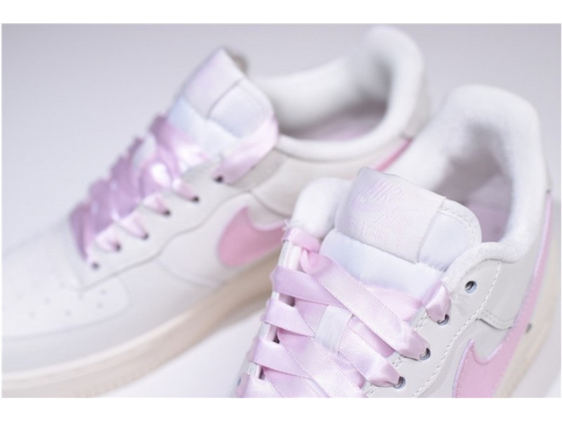 Nike Air Force One 1 Low Sail Artic Pink Satin GS Womens 314219-130