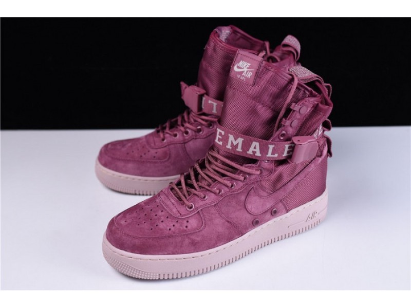  NIKE SF AIR FORCE 1 ONE FIF VINTAGE WINE PARTICLE ROSE AJ1700-600
