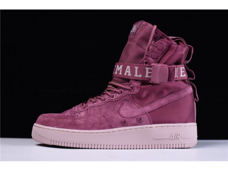  NIKE SF AIR FORCE 1 ONE FIF VINTAGE WINE PARTICLE ROSE AJ1700-600