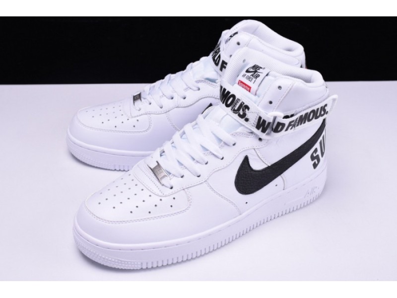 Nike Supreme Air Force 1 One High White World Famous 698696-100