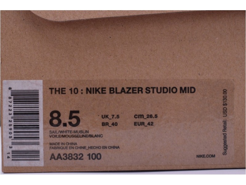 OFW x Nike Blazer MID THE TEN 10 Virgil Abloh AA3832-100 