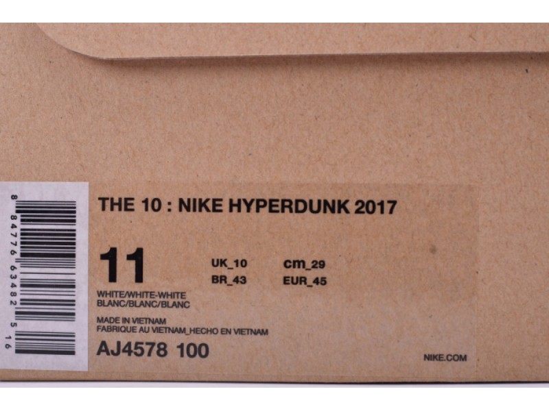 OFW x Nike Hyperdunk 2017 FK THE TEN 10 Virgil Abloh  AJ4578-100 