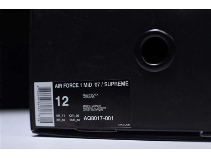 SUPREME x NBA Air Force 1 Mid '07 White Black teams AQ8017-011