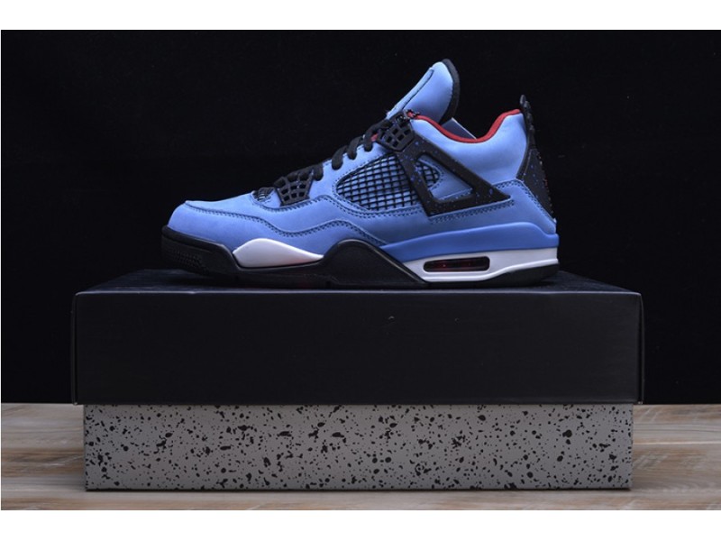 Travis Scott x Air Jordan 4 “Houston Oilers”  University Blue 308497-406