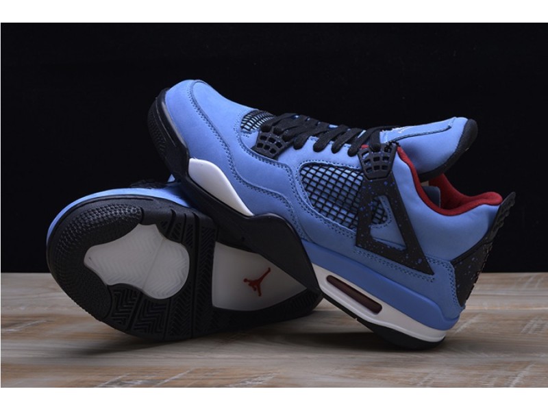 Travis Scott x Air Jordan 4 “Houston Oilers”  University Blue 308497-406