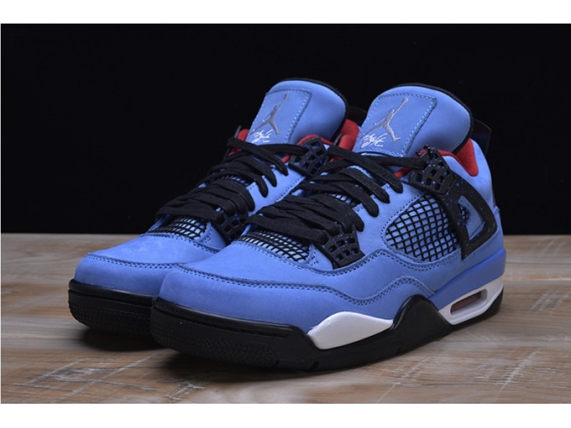 Travis Scott x Air Jordan 4 “Houston Oilers”  University Blue 308497-406